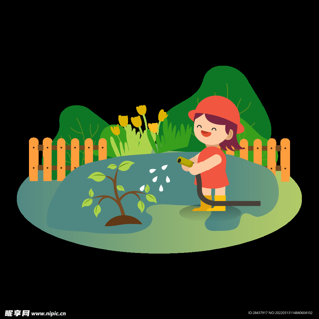 植树节卡通手绘