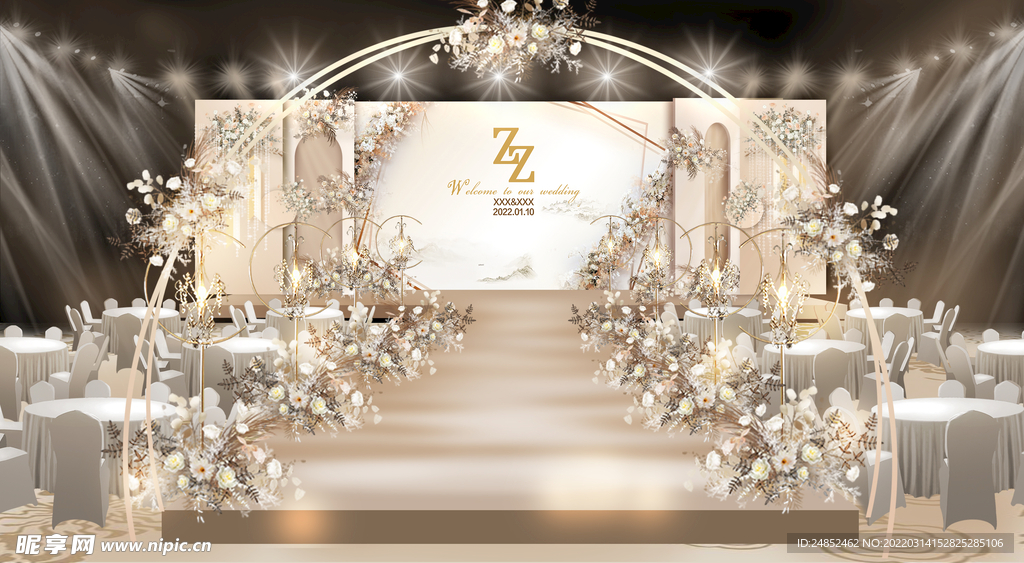 香槟色婚礼效果图