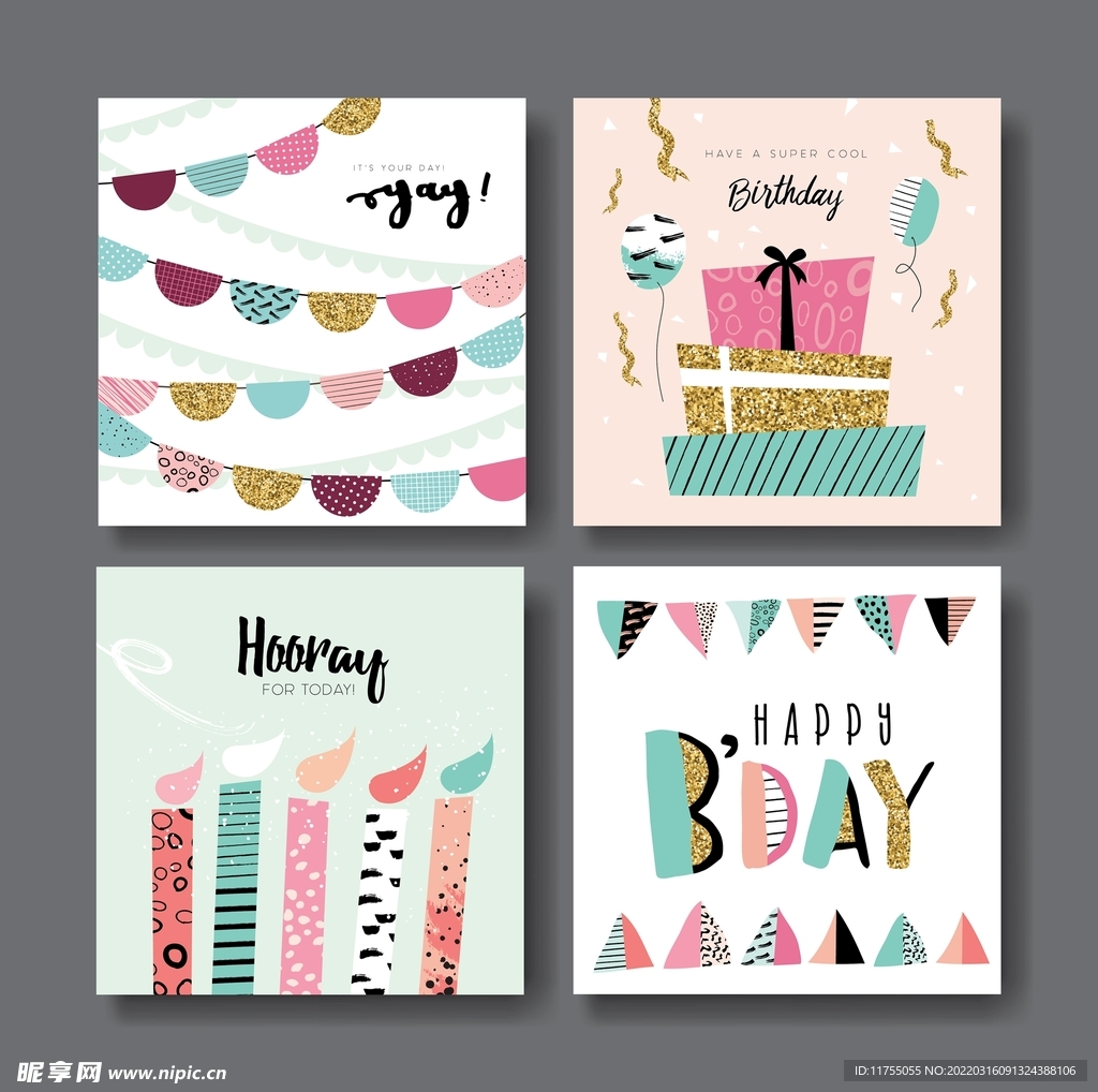 艺术涂鸦生日贺卡