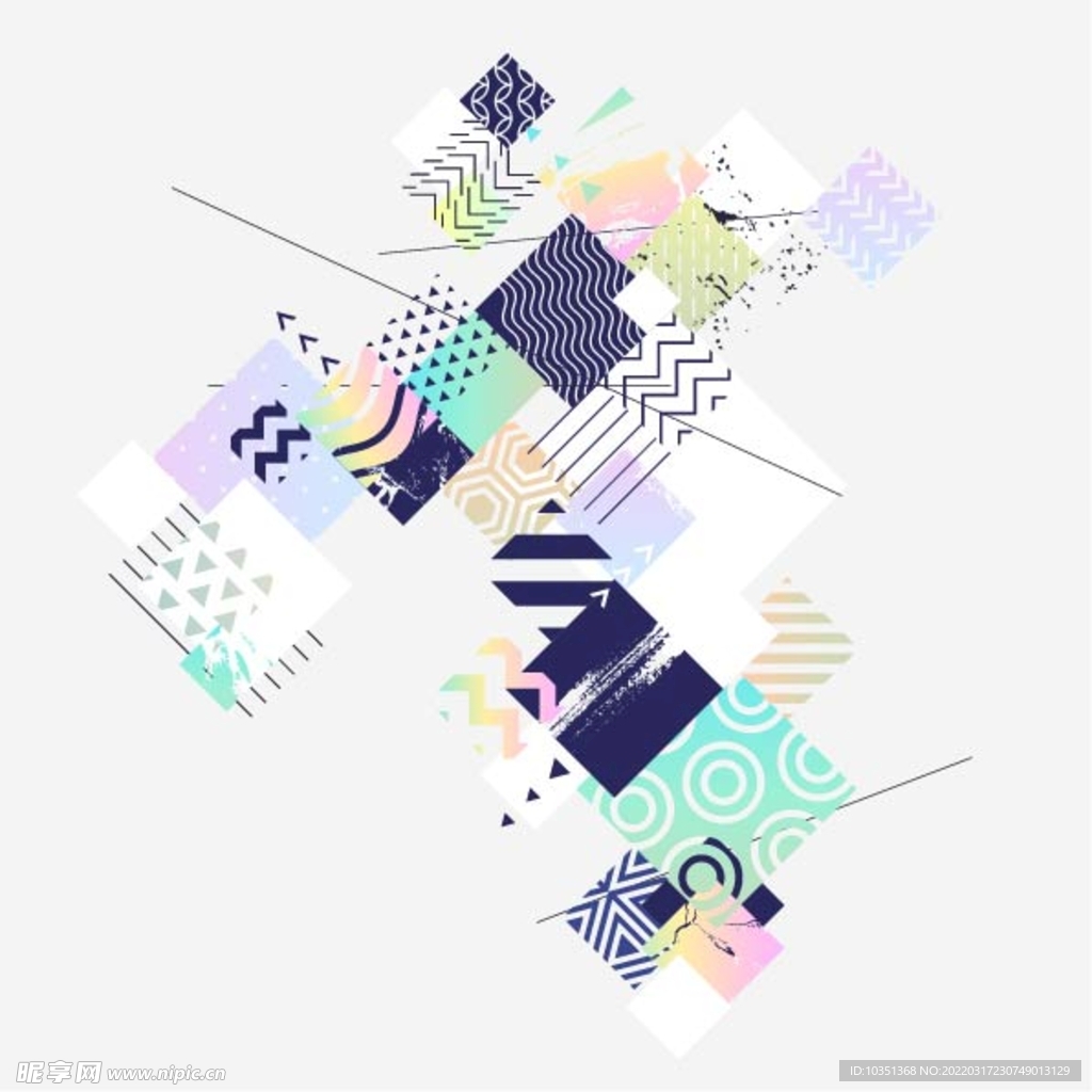 时尚个性抽象彩色潮流元素