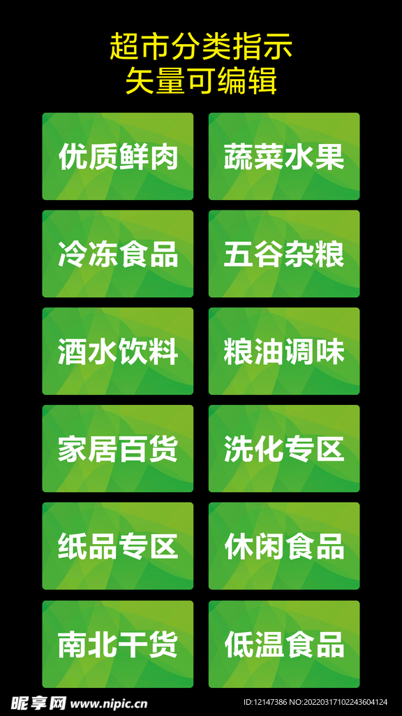 超市分类区域吊牌