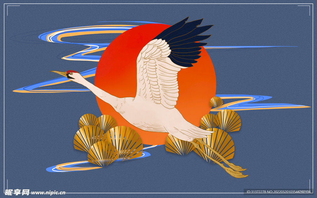 仙鹤海报背景图片 