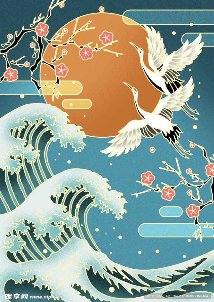   仙鹤海报背景图片 