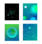 时尚彩色渐变抽象海报