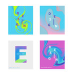 时尚彩色渐变抽象海报