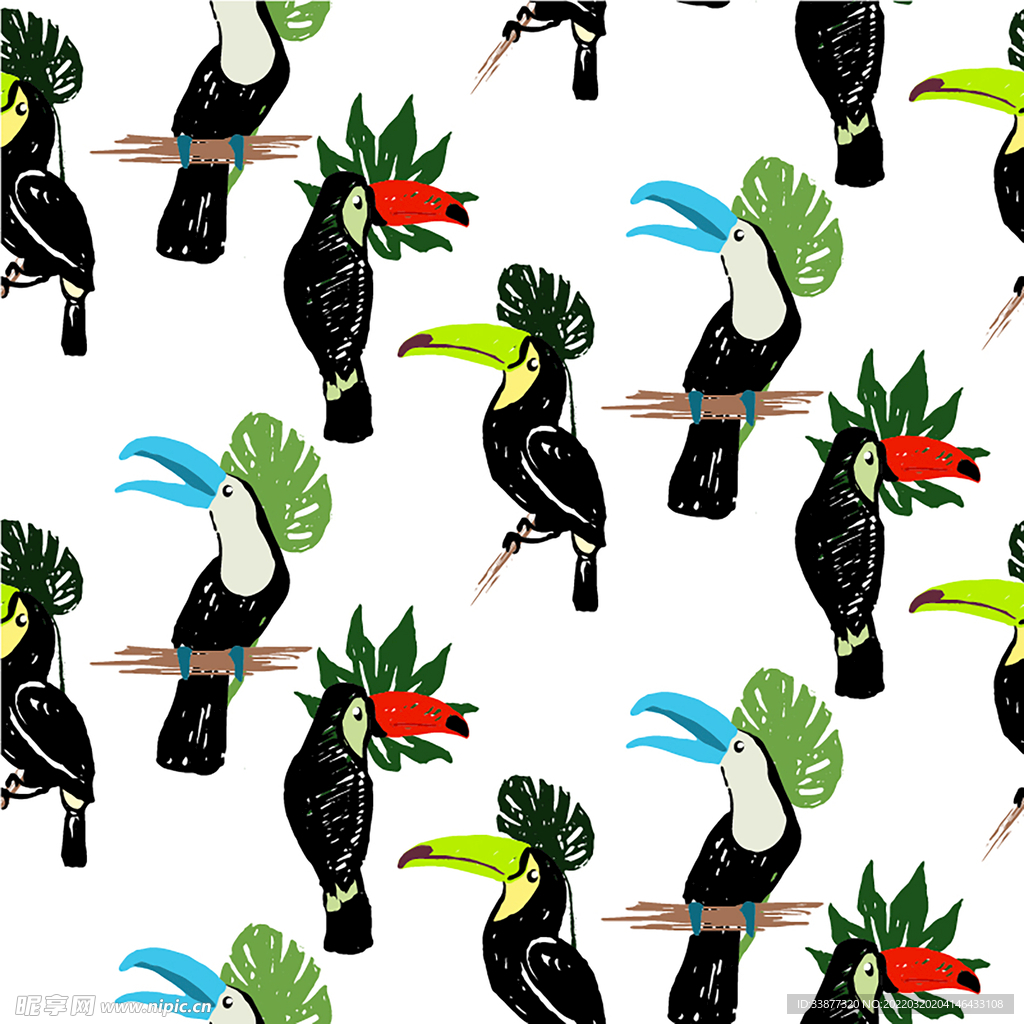 热带雨林时尚印花图案