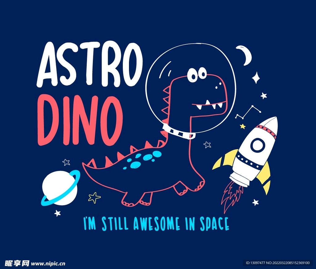 卡通 恐龙 英文 彩色 局印