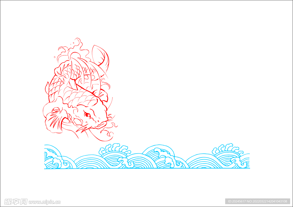 锦鲤海浪