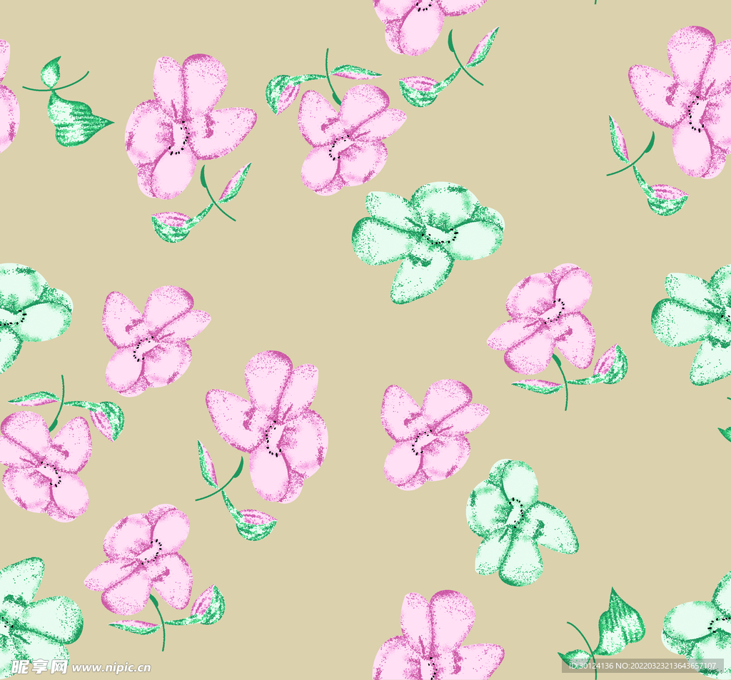 数码印花 印花 花朵 手绘花 