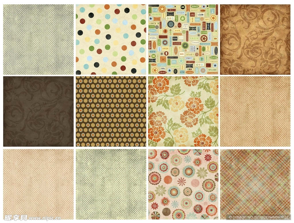 复古小碎花质感纹理贴图素材