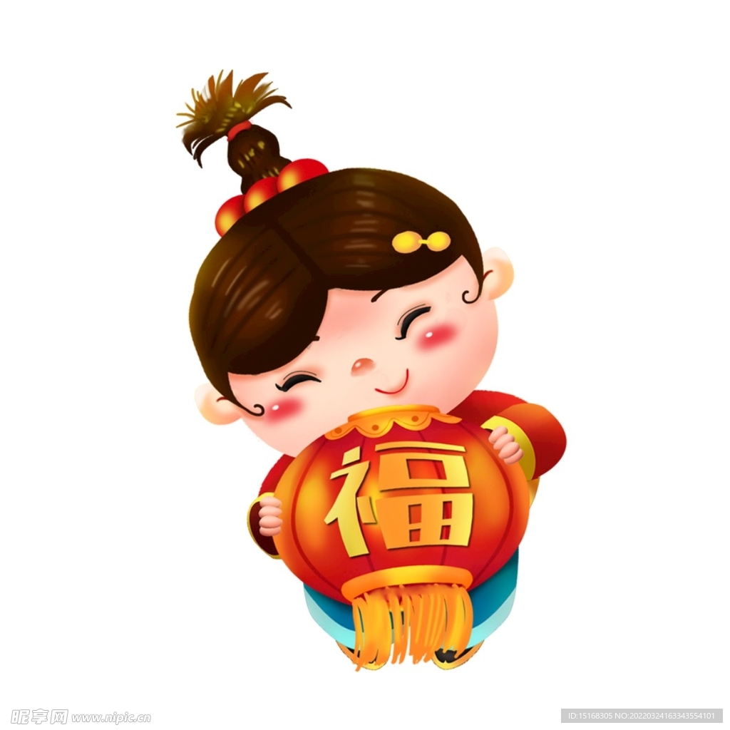 抱着灯笼的女孩