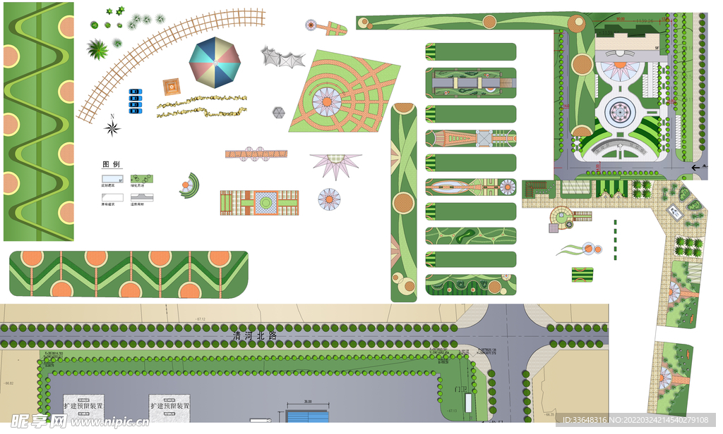 园林素材广场素材建筑平面设计