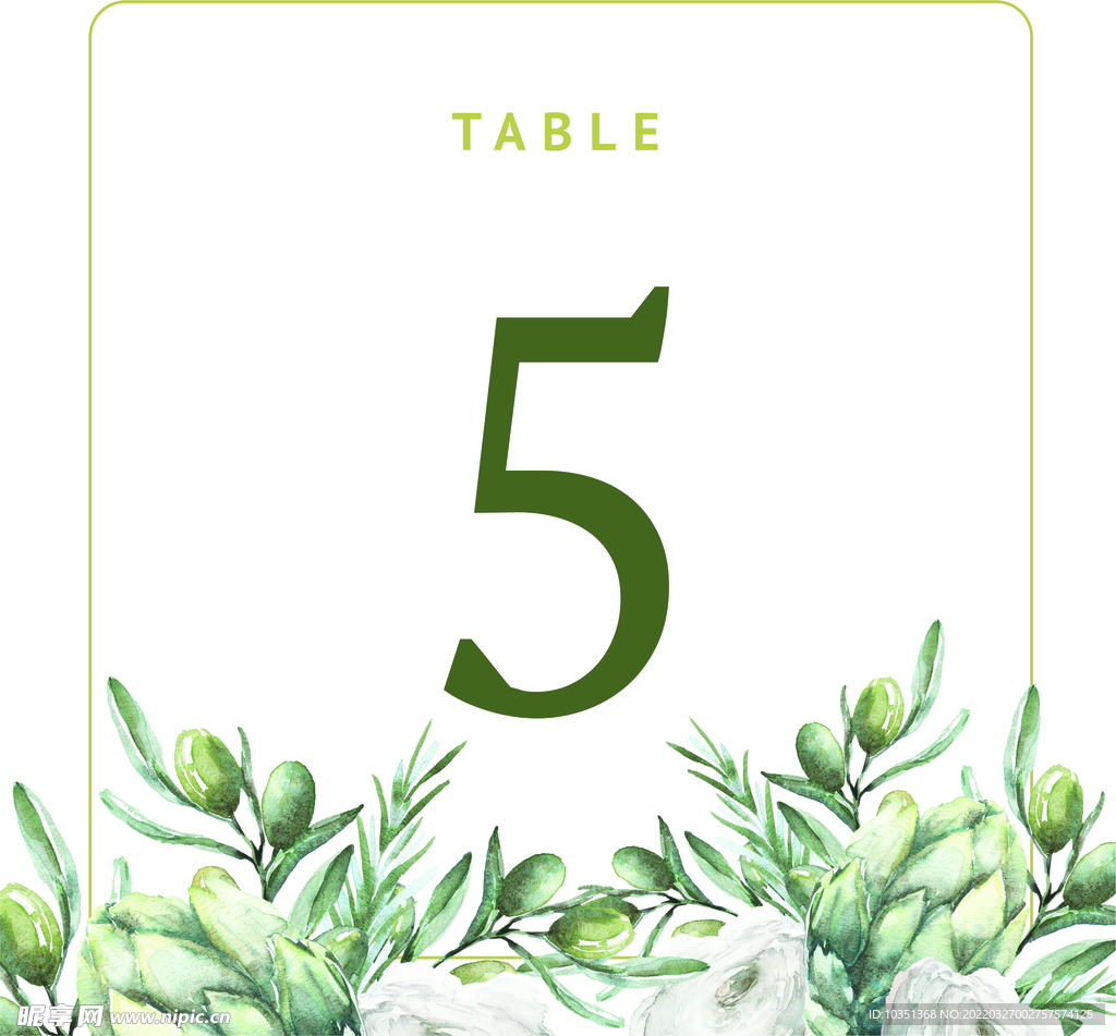 水彩花卉花环贺卡