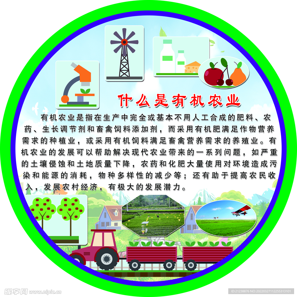 有机农业展板圆形