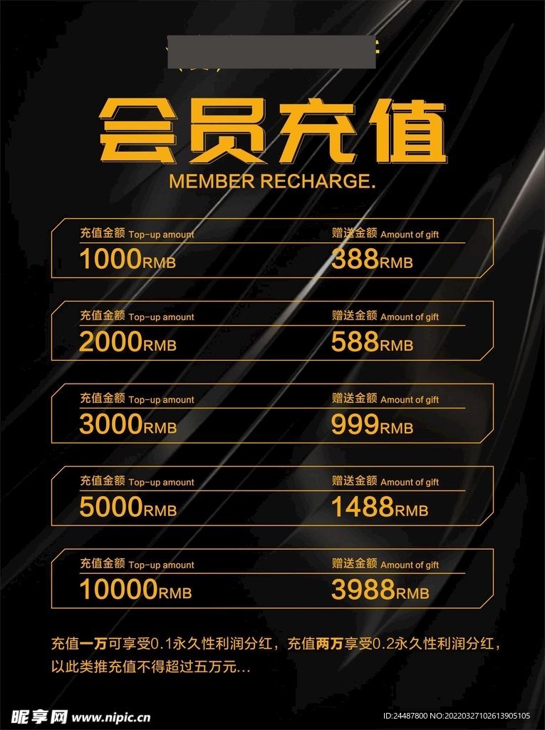 会员充值海报