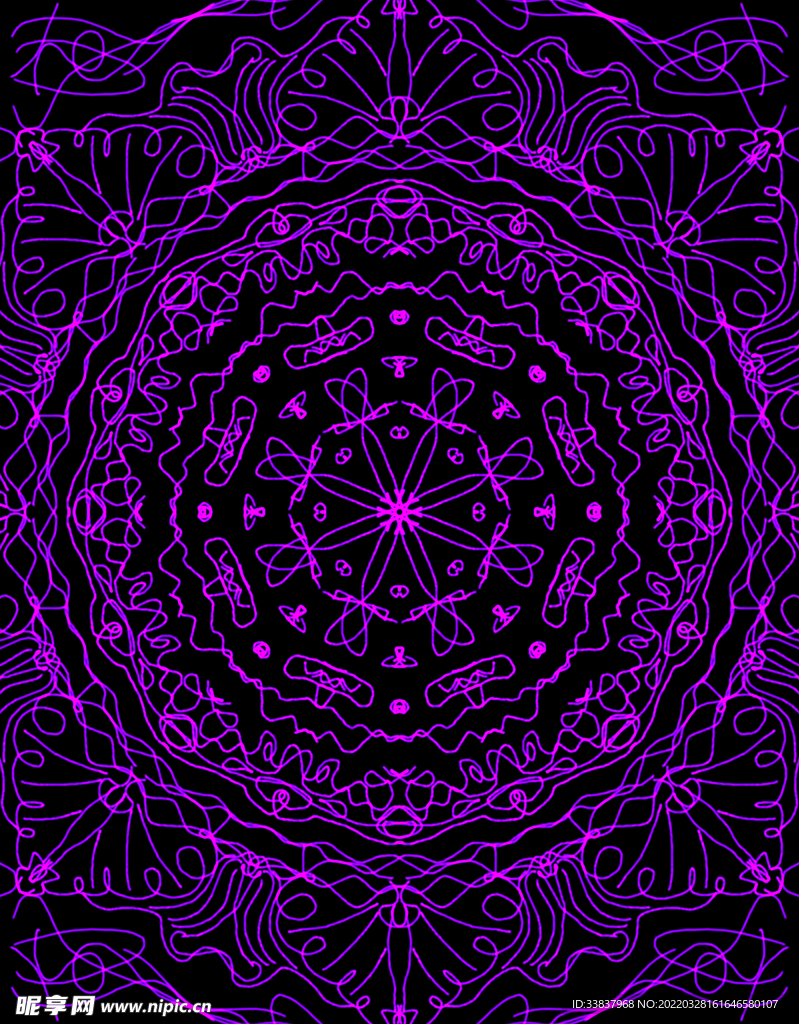 紫色抽象图形设计对称