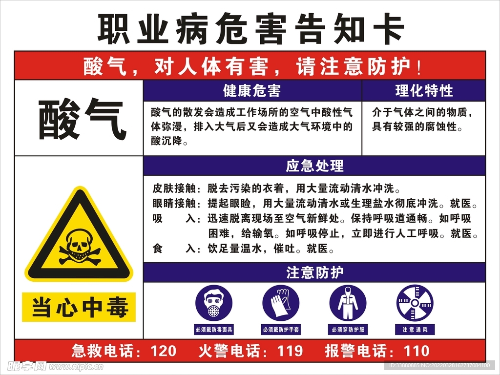 职业病危害告知卡