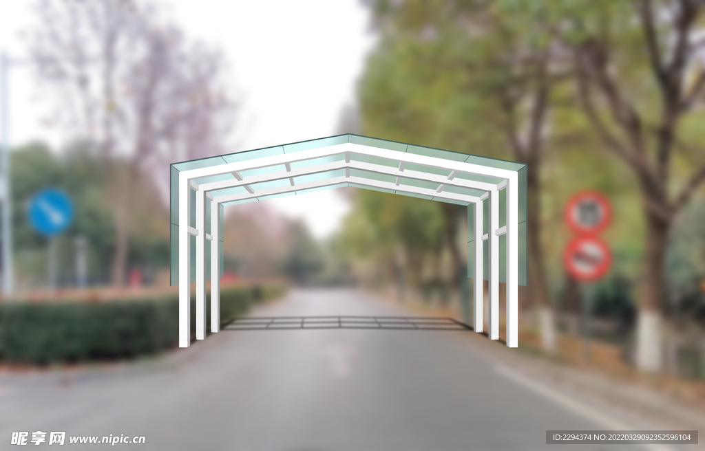 钢化玻璃雨棚效果图