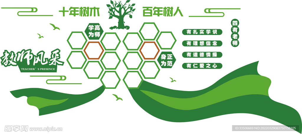 学校 教育机构形象墙 教师风采