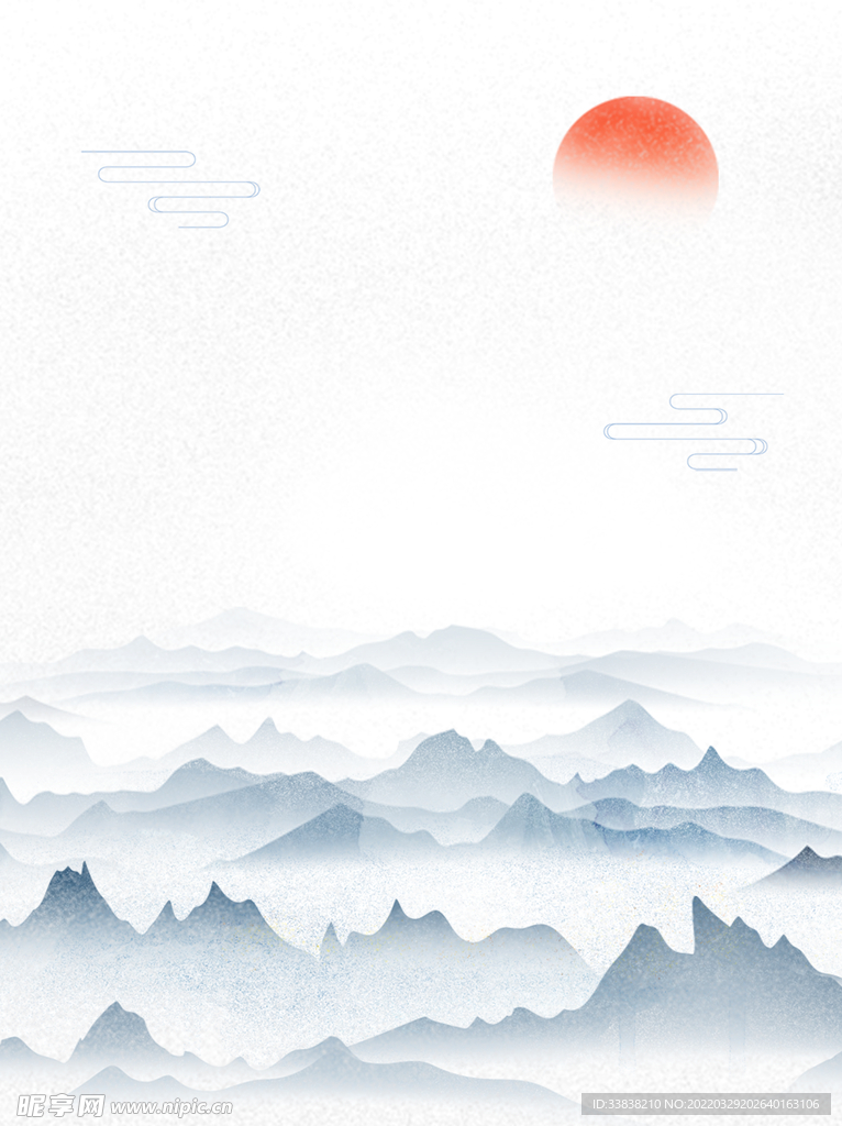 清明中国风山水墨画古风国画复古