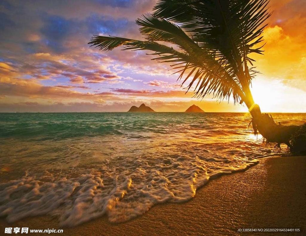 夏威夷海景日落