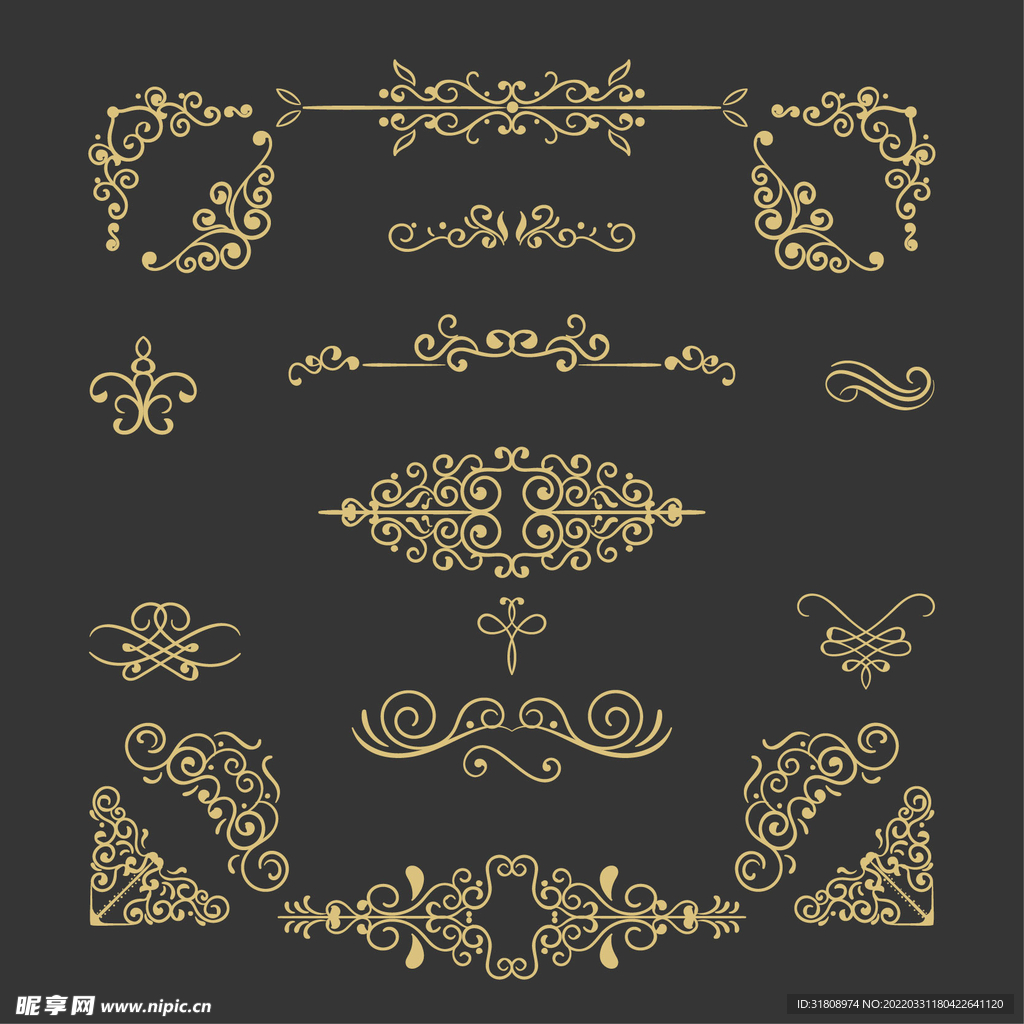 特色欧式复古花纹矢量图