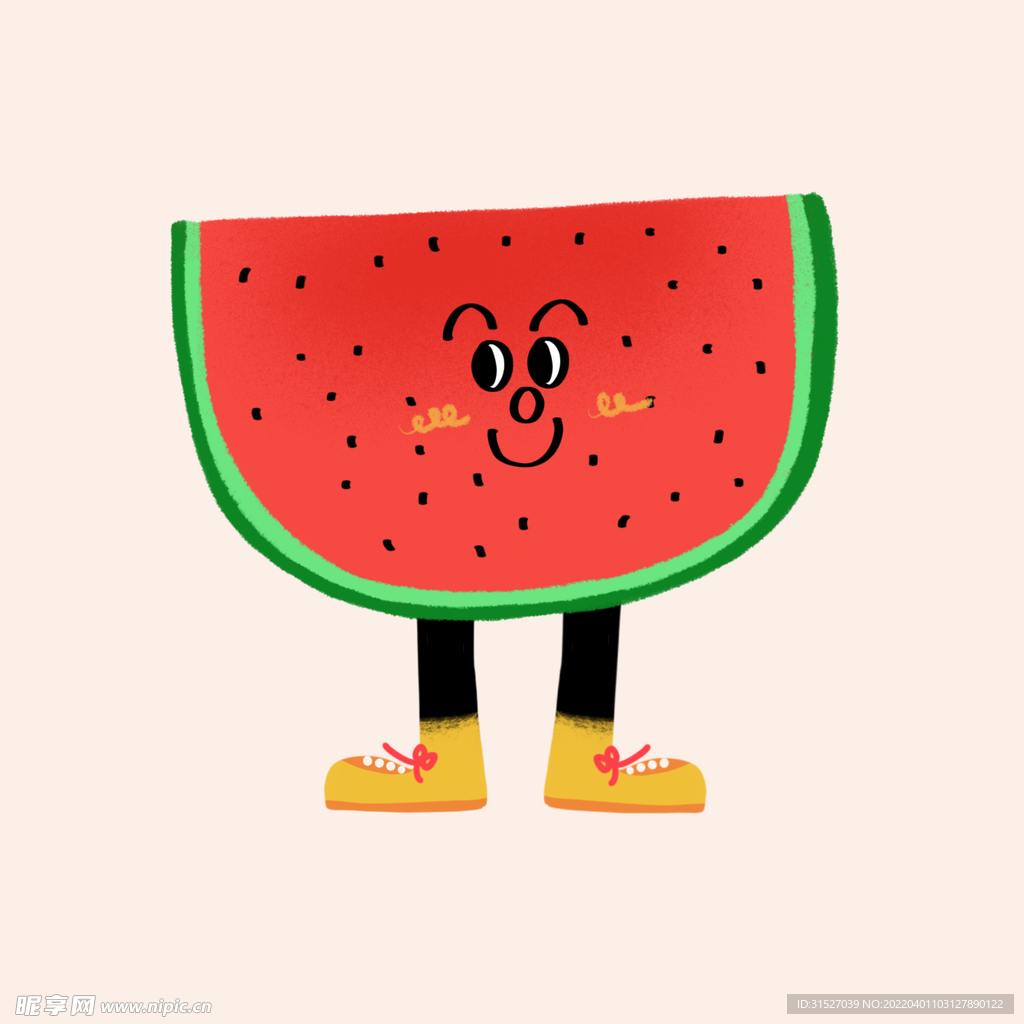 可爱手绘西瓜插画