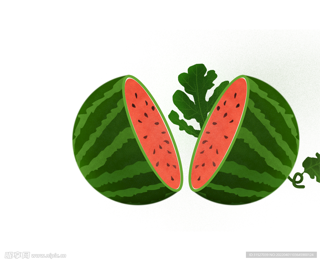 手绘切开的西瓜