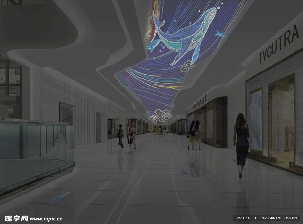 天幕灯饰画 商场天幕灯画铭星厂