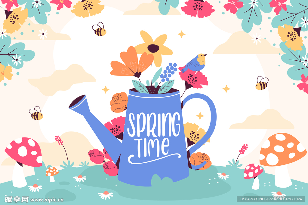春天来了插画