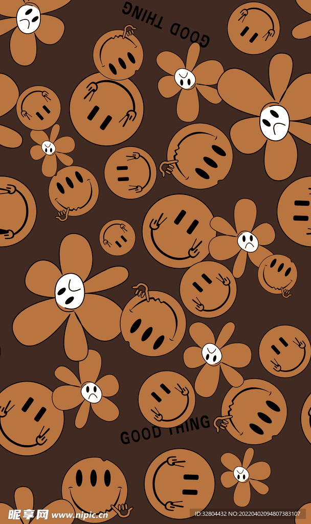 笑脸 数码印花 字母