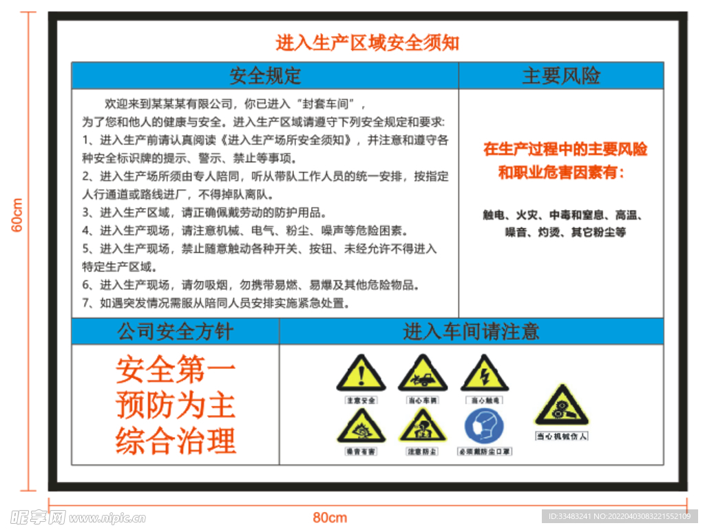进入生产区域安全须知