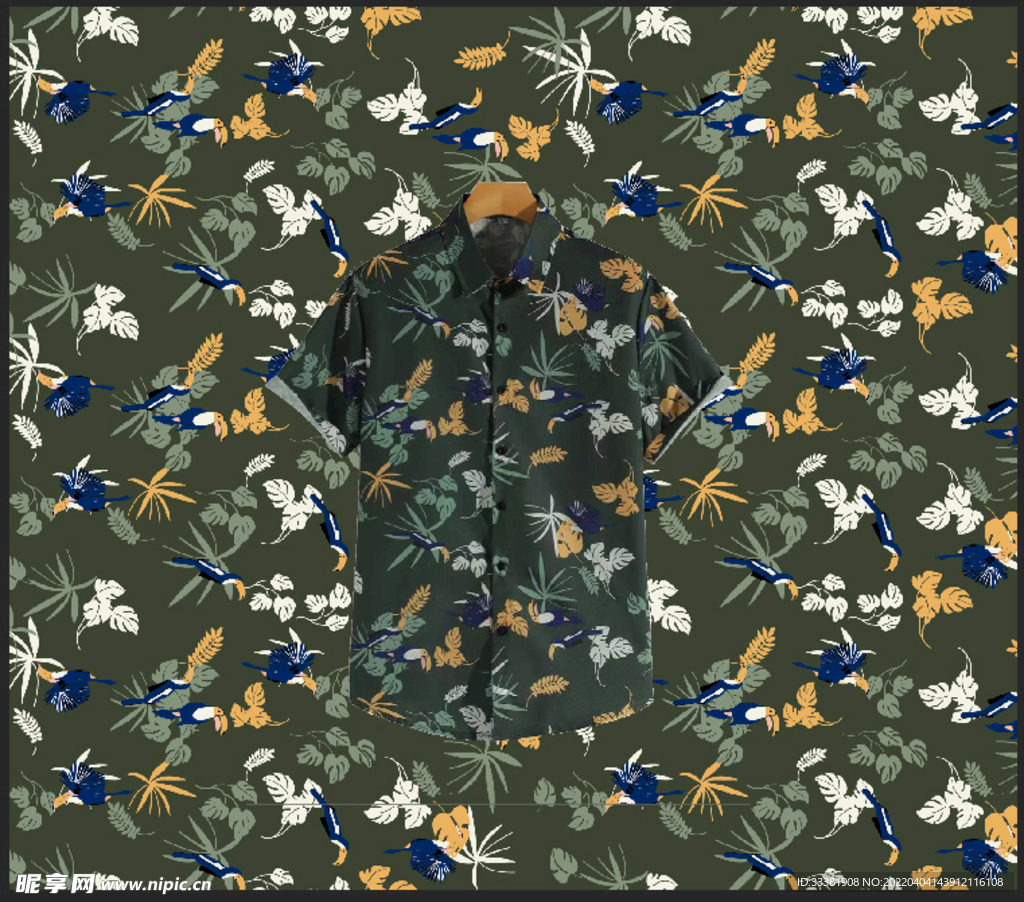 数码印花 夏威夷 复古大牌花