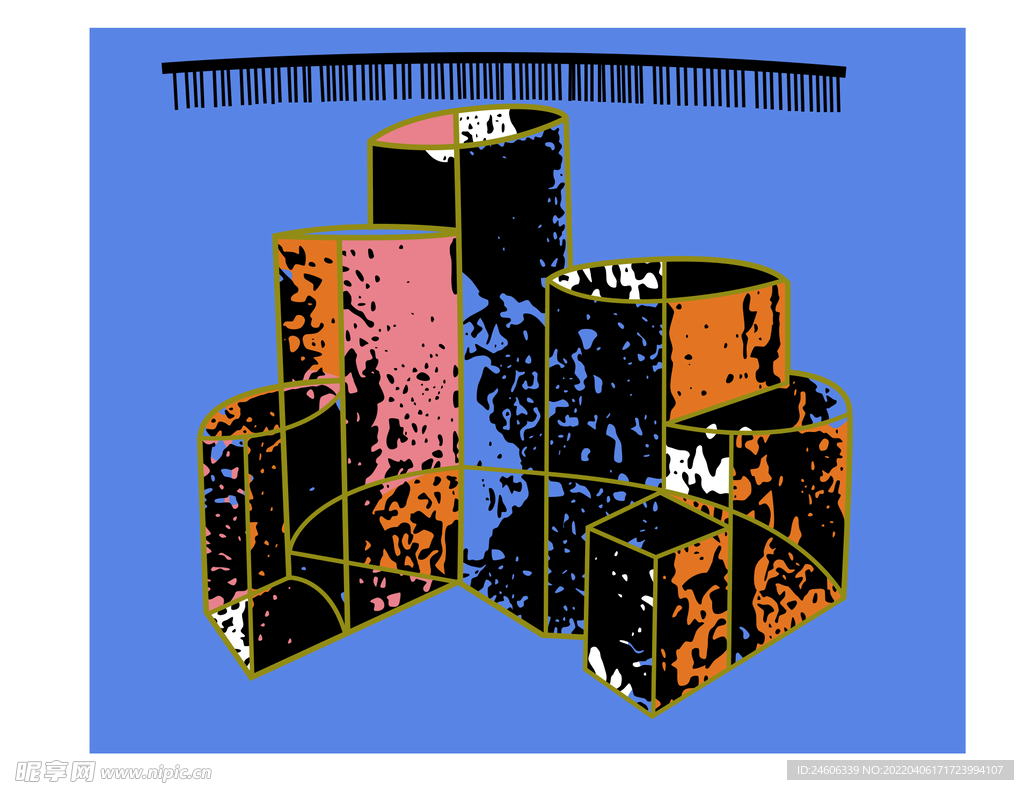 积木印花烫画杂点直喷韩国烫