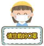 戴口罩提示牌