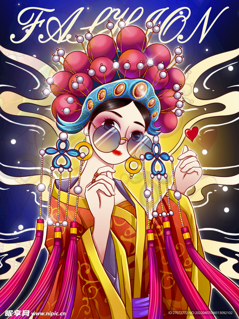 中国风 国潮范 卡通国潮手绘