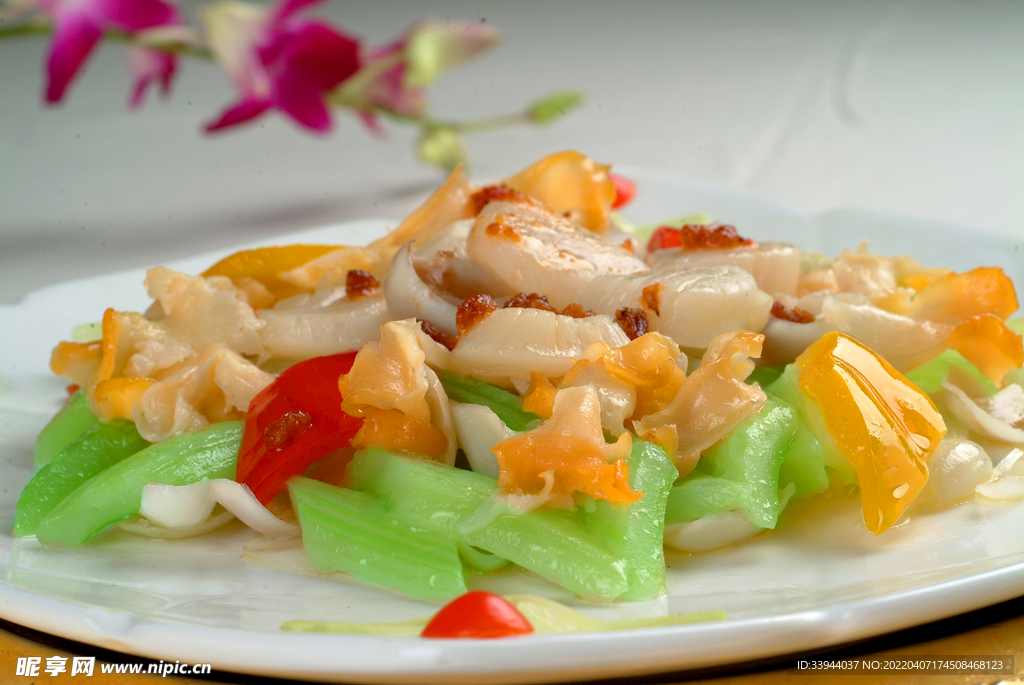 西芹百合炒玉带螺