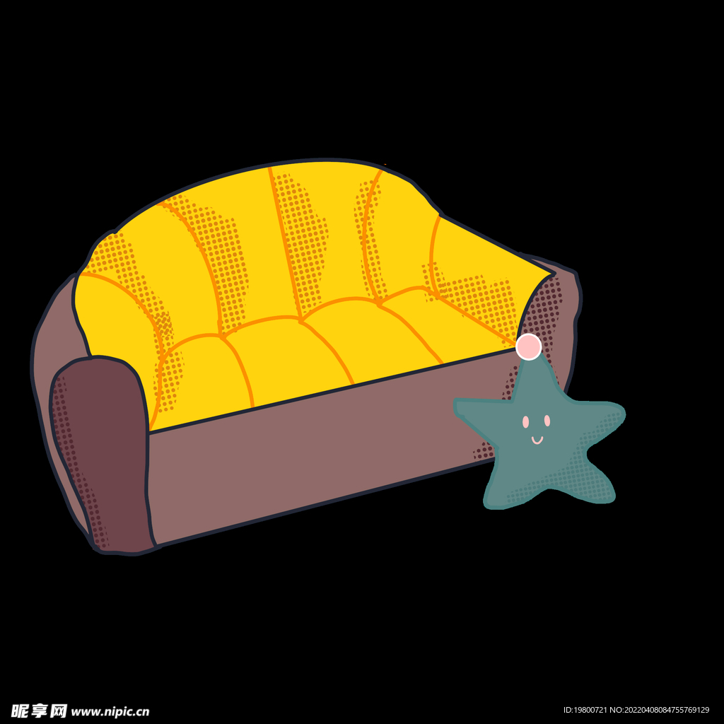 插画小元素卡通沙发