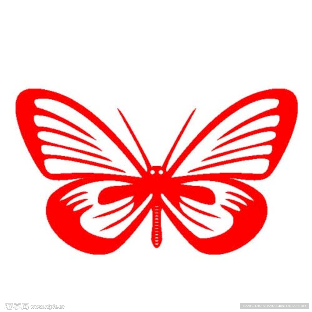 蝴蝶剪纸窗花矢量超精细