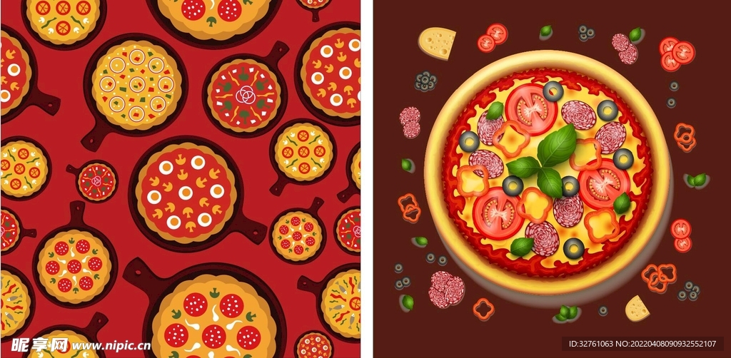 创意美味披萨设计矢量