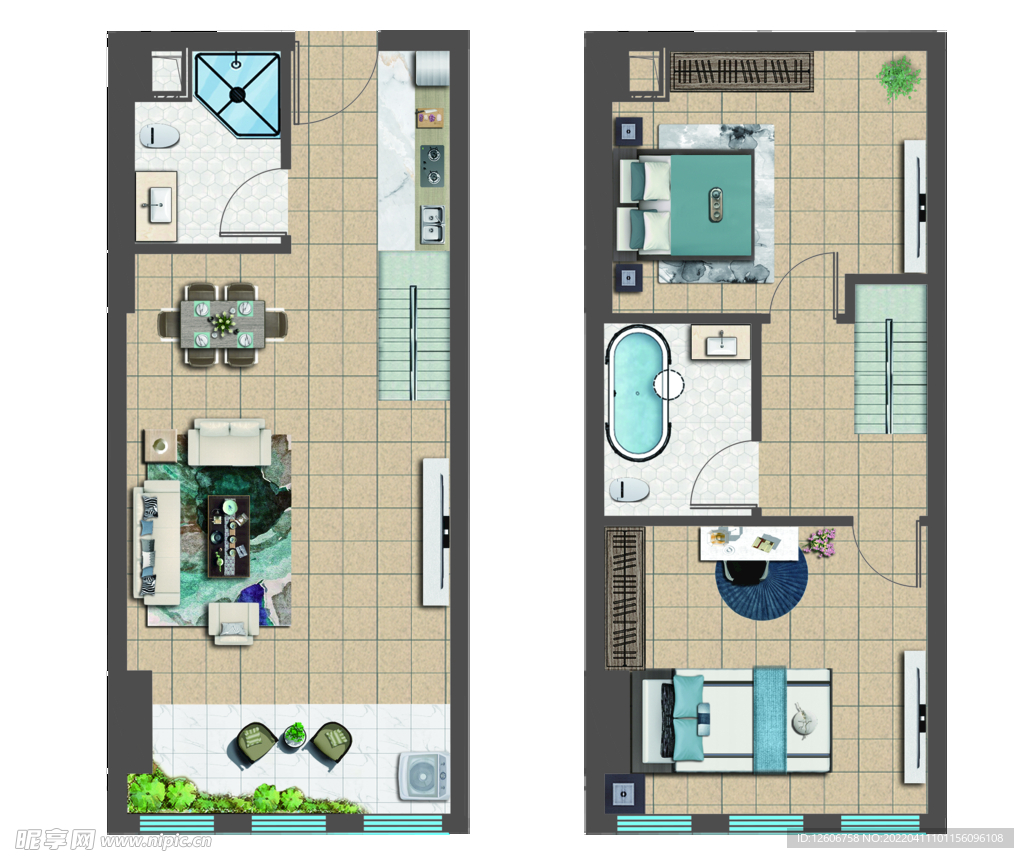 地产loft户型贴图源文件
