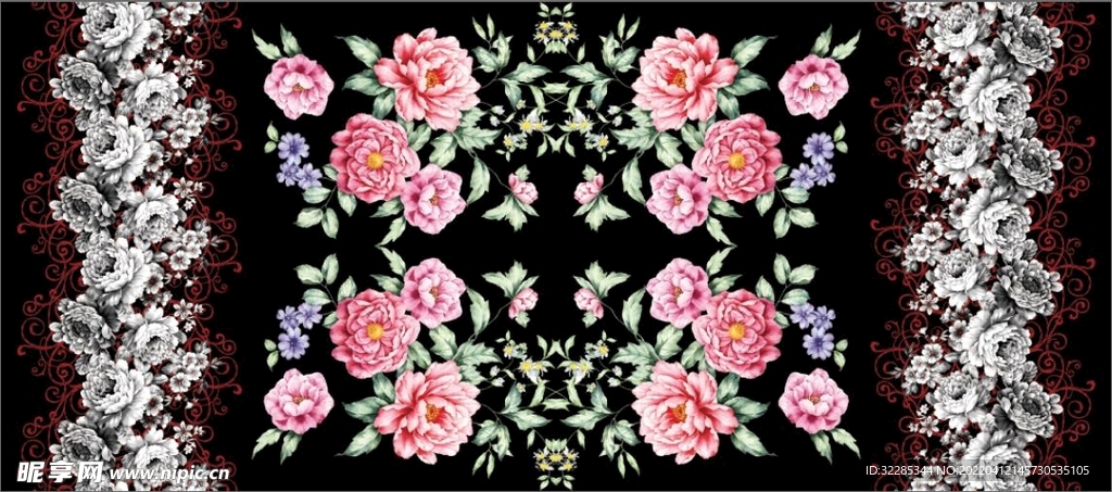 大牌 手绘花 定位