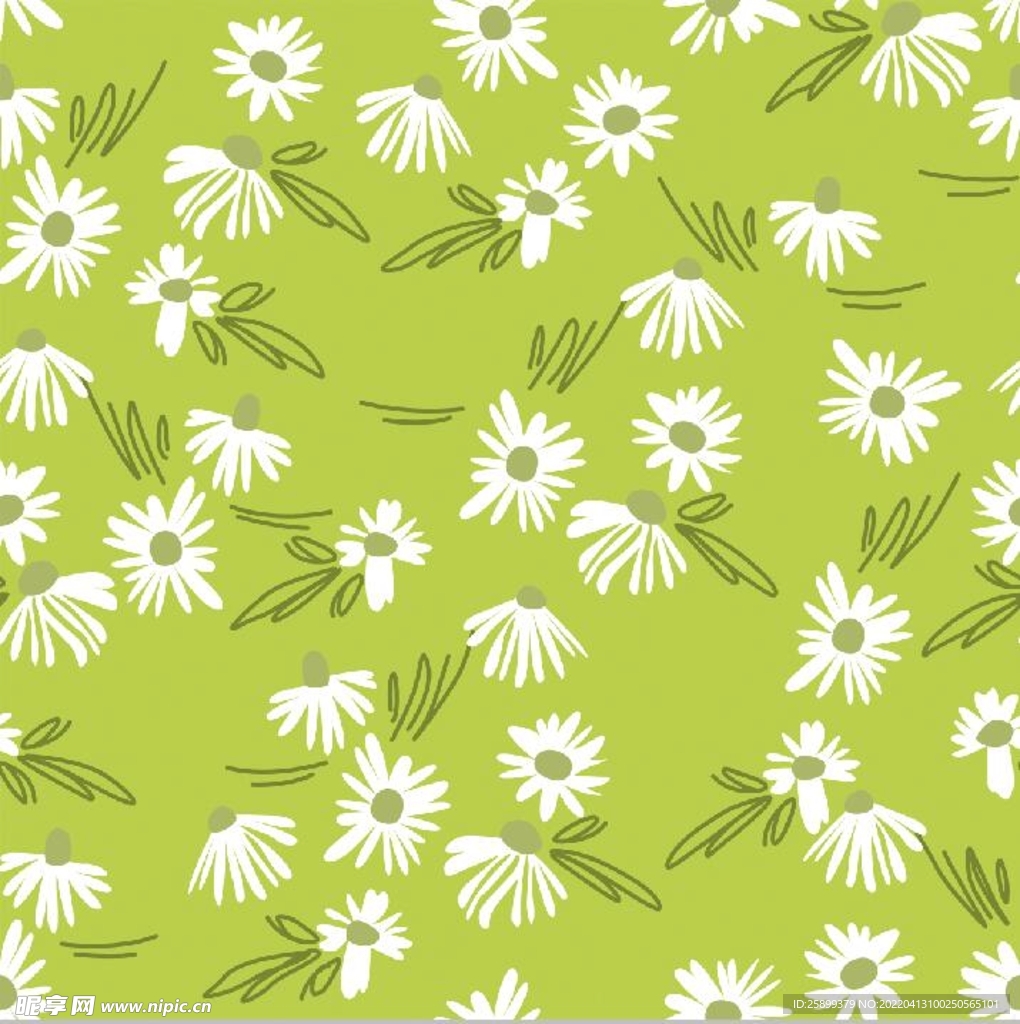 淡绿花朵纹  自定义图循环图 