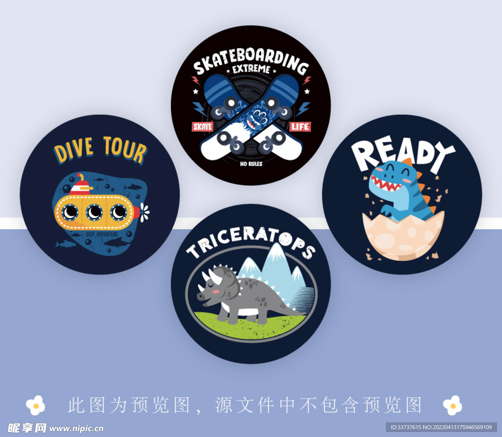 卡通圆卡 便签 吊牌 小圆镜 