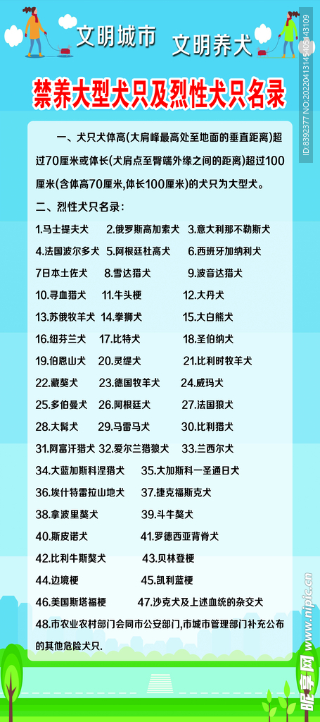 文明养犬禁养目录