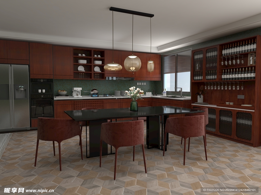 复古风餐厅效果图