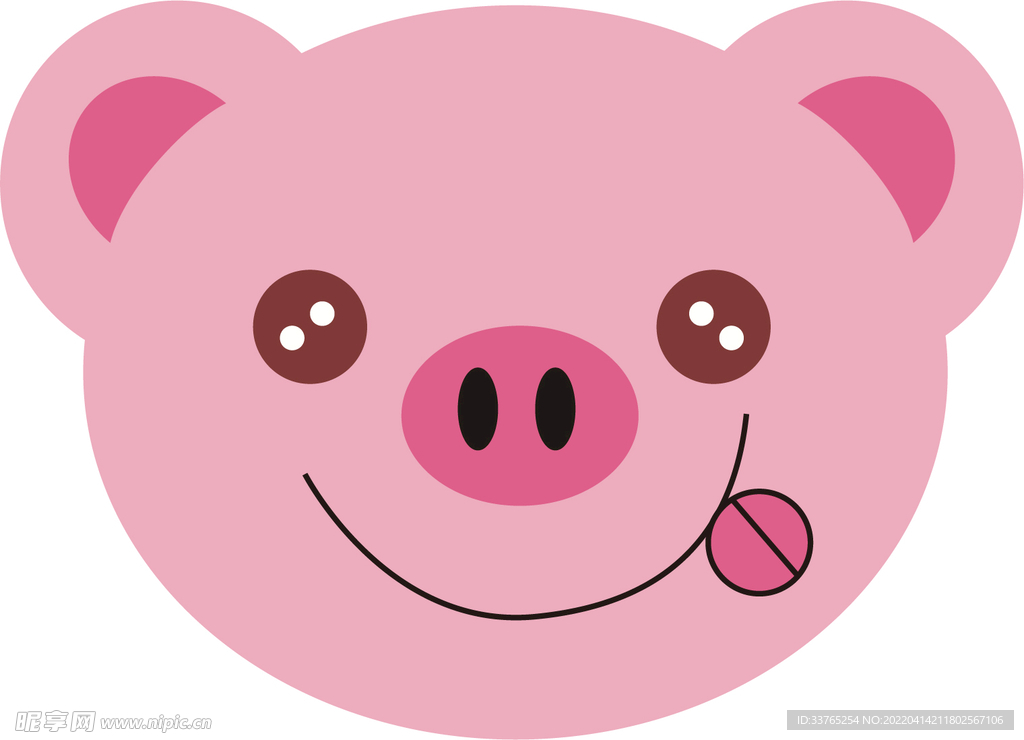 手绘矢量萌猪