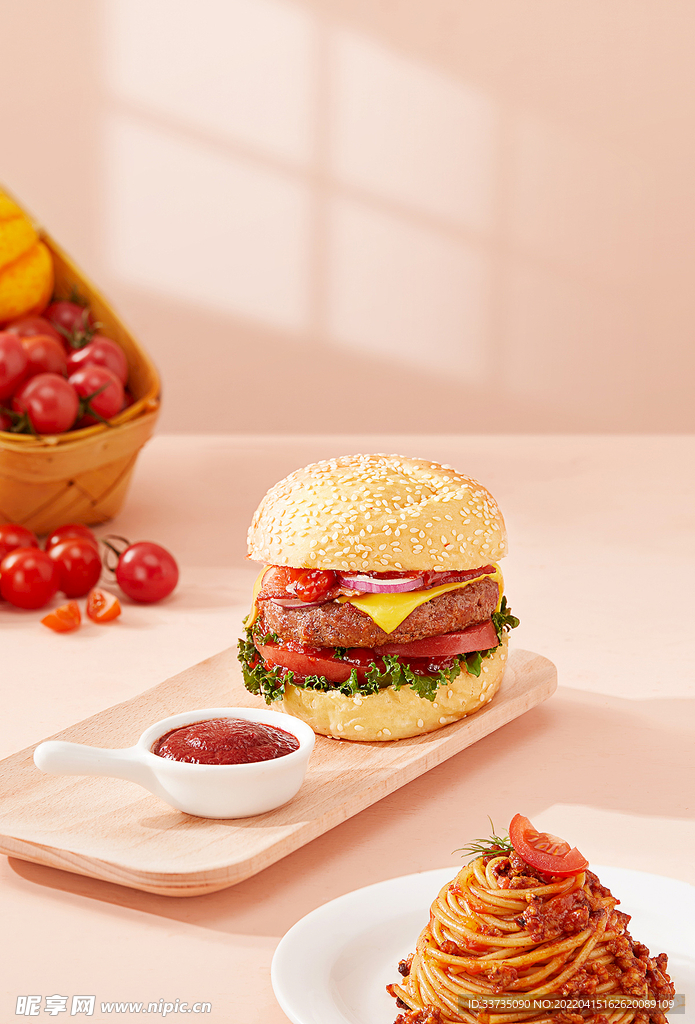 番茄沙司汉堡