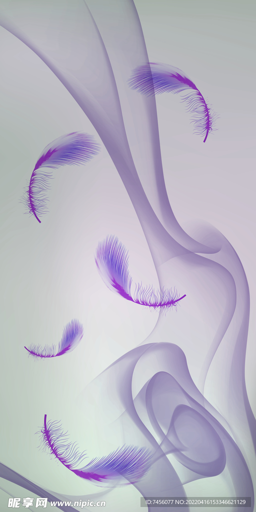 简约羽毛紫色玄关过道