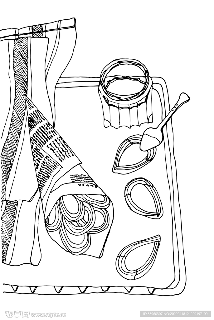 手绘简笔画矢量图